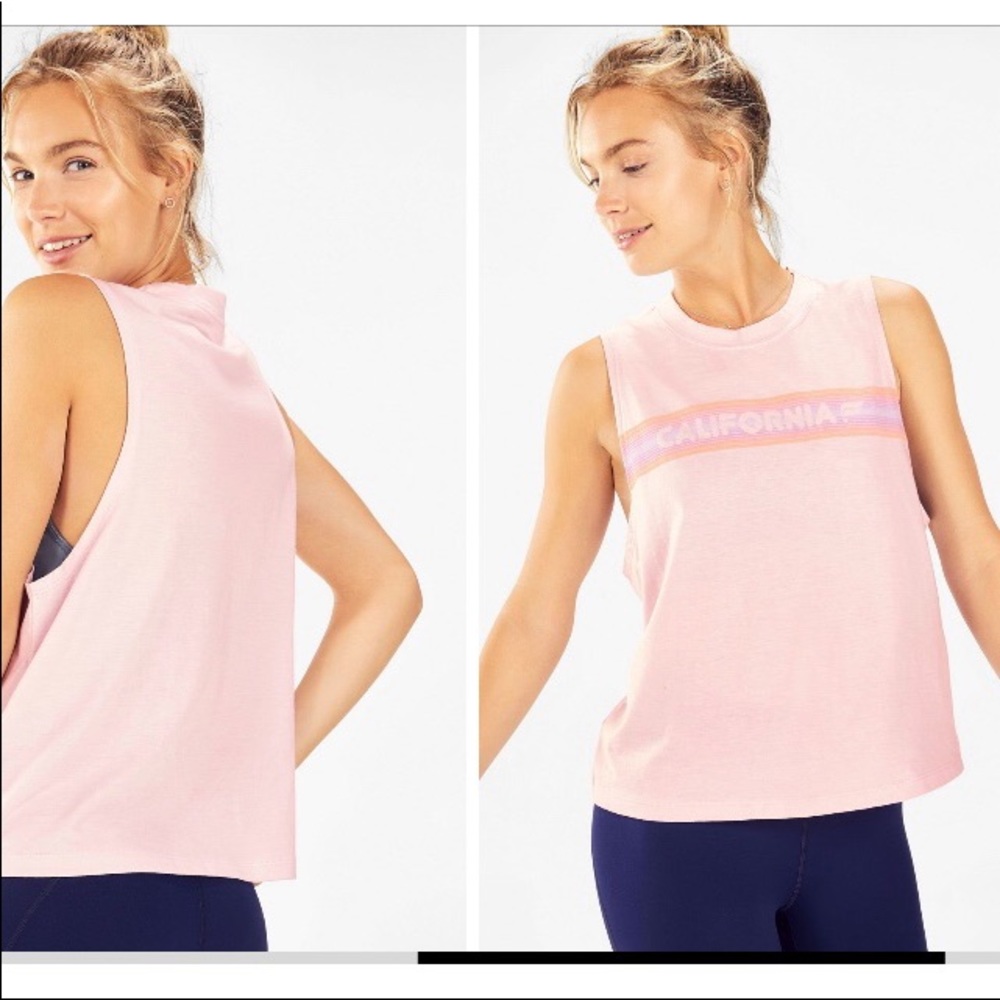Fabletics pink Gina muscle tank